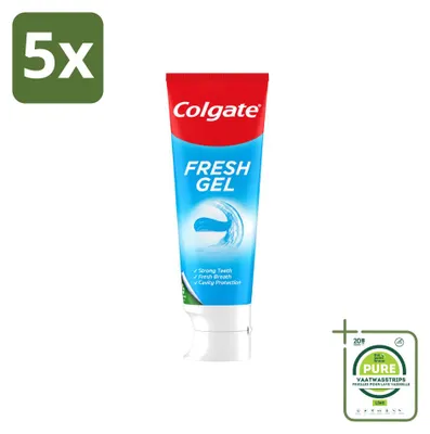 Productafbeelding van 5 x Colgate Blue Fresh Gel tandpasta - 75 ml - Grote verpakking - 5 stuks