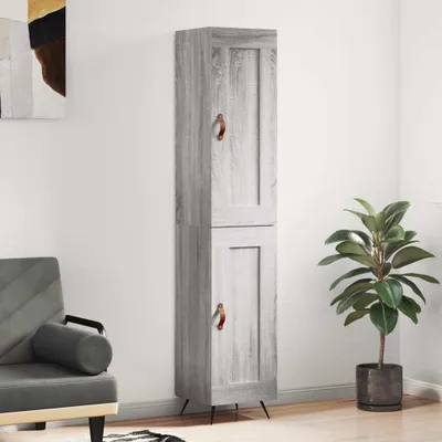 Produktbild von vidaXL Highboard Grau Sonoma 34,5x34x180 cm Holzwerkstoff