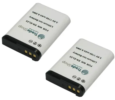 Produktbild von 2X Trade-Shop Li-Ion Akku Ersatz Batterie ersetzt Nikon EN-EL23 passend für Nikon Coolpix B700 P900 S810c P610 P600 P610S P900S