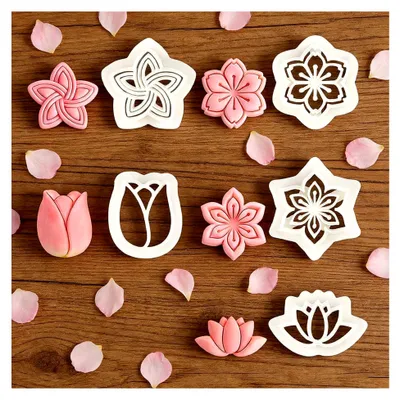 Produktbild von 5 Stück Blumen Ausstecher für Polymer Clay