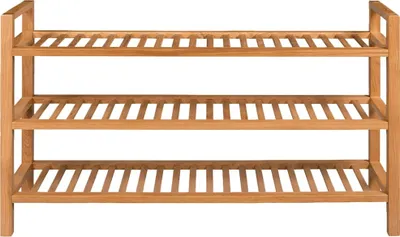 Produktbild von vidaXL Stojan na topánky s 3 policami 100x27x60 cm Dubový masív