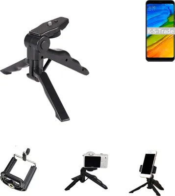 Produktbild von K-S-Trade Stativ Tisch-Ständer Dreibein Handy-Stativ Ständer kompatibel mit Xiaomi Redmi 5 Mini-Stativ Smartphone Tripod Handy-Stativ aus Plastik