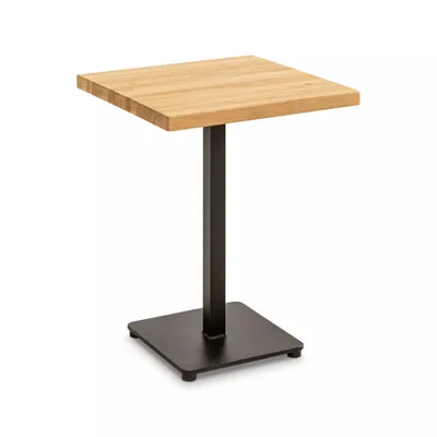 Produktbild von Casa Dolce Bistrotisch NOMINA, Eiche & schwarz, 80x80x76 cm, eichenholz, Metalluntergestell, 30 kg max. Belastbar