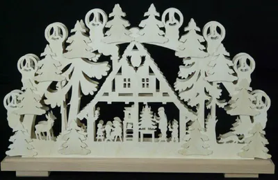 Produktbild von Schwibbogen mit Waldhaus und Beleuchtung BxHxT 50x31x7cm NEU