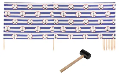 Produktbild von Ladeheid Strand Windschutz Sichtschutz LAEX001 (Streifen/Anker-13, 15 m)