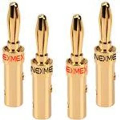 Produktbild von Bananenstecker 4mm schraubbar 4x Stecker vergoldet NEXMEX für Lautsprecherkabel