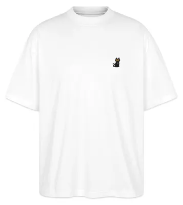 Produktbild von Spreadshirt Schwarze Katze Bestickt Oversize Uni T-Shirt, XXL, Weiß