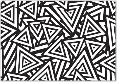 Produktbild von Tulup® Glas-Bild - 100 x 70 - Wandbild aus Glas - Wandkunst - Wandbild hinter gehärtetem Sicherheitsglas - Sonstige - Dreiecke - Schwarzweiß