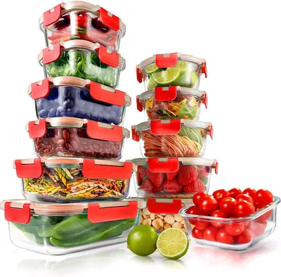 Produktbild von NutriChef Aufbewahrungsbox mit Deckel 24-Teilig – Vorratsdosen mit Deckel Luftdicht & Stapelbar als Küchen Organizer