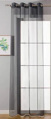 Transparenter Ösenvorhang Uni 245x140 cm Schwarz