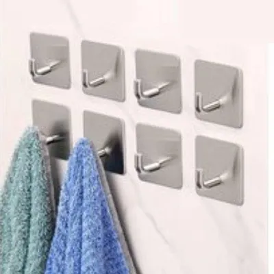 Immagine prodotto di Set da 8 ganci autoadesivi, in acciaio inossidabile, impermeabili, per cucina e bagno