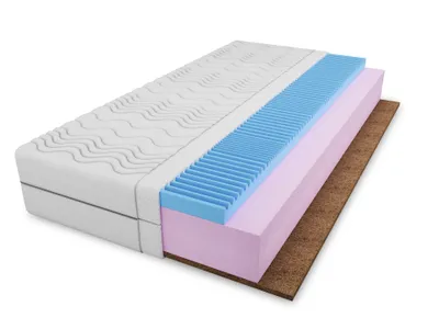 Produktbild von 4ALL HOME Kaltschaum & Kokos Matratze M4 H3/H4 – beidseitig nutzbar – Massageschaum & Kokosmatte – 15 cm hoch – Hypoallergen – Abnehmbarer Bezug 200x200 cm Bezug: Weiß