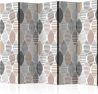 Produktbild von Akusticher Raumteiler Abstrakt Foto Paravent 225x172 cm beidseitig auf Vlies-Leinwand bedruckt Akustikschaum Trennwand Spanische Wand Sichtschutz Home Office geometrisch f-B-0208-z-c