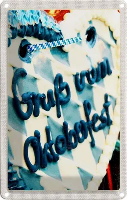 Produktbild von vianmo Blechschild 18x12 cm Münchener  Lebkuchen blau Feiern Party