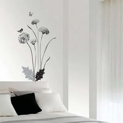 Produktbild von Dekorative Wandaufkleber mit Chrysanthemenmotiven