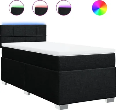 Immagine prodotto di vidaXL Letto a molle con materasso nero 100x200 cm in tessuto