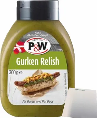 Produktbild von P&W Gurken Relish (300g Flasche) + usy Block