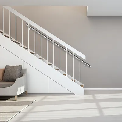 Immagine prodotto di Corrimano Eikuavons per scale, lunghezza 110 cm, diametro 42 mm, realizzato in acciaio inossidabile 304, finitura spazzolata, ideale per scale interne ed esterne, balconi e come supporto stabile
