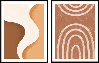 Obrázek produktu pro BILDPOSTER V RÁMU 53x73cm Diptych Sada 2 obrazů Béžová Boho P2069