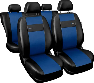 Produktbild von X-LINE Autositzbezüge Universal Blau Kunstleder AIRBAG Nähte Vario+ System 3mm Schaumstoff Sitzheizung geeignet Waschbar