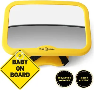 Produktbild von Baby Autospiegel ROYAL RASCALS Rückspiegel für rückwärtsgerichteten Kindersitz Gelb