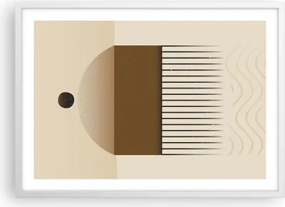 Produktbild von Gerahmtes Poster - Weißer Rahmen - Abstraktion Geometrisch Boho - 70x50 cm - Wand Bild - Wanddeko - Wandbilder - Kunstposter - Wandposter - Bilderrahmen - Bilder - Kunstdruck - P2WAA70x50-4826