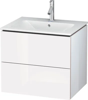 Produktbild von Waschtischunterbau L-CUBE 620x481x550mm weiß hochglanz weiß hochglanz