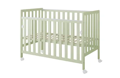 Produktbild von ZEE BAMBI Mint Beistellbett Baby mit Matratze & Rollen 120x60 cm Tragbar Babybett Verstellbarer Stubenwagen Kinder Bett 3-fach Höhenverstellbar