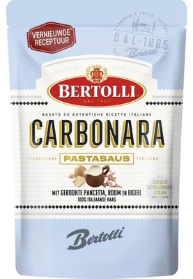 Produktbild von Bertolli Pastasaus Carbonara 460g – cremige, authentische italienische Sauce