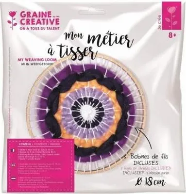 Image de Graine Creative set de tissage rond petit 18 cm jouet créatif