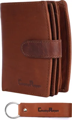 Produktbild von Chunkyrayan Echtleder Damen Geldbörse Hochwertig Vintage RFID Schutz inklusive Leder Schlüsselanhänger GB-17 Brown