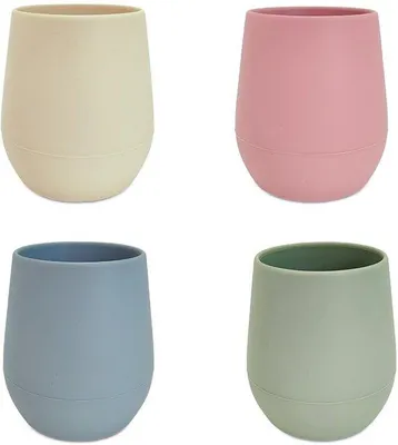 Productafbeelding van Ibenzoa® Siliconen drinkbekerset – Set van 4 voor baby's en peuters vanaf 6 maanden, BPA-vrij, zacht en veilig voor tandjes, bevordert zelfstandig drinken, vaatwasmachinebestendig