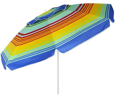 Zdjęcie produktu dla Eurotrail ETCF0935, Parasol plażowy, Okrągły, Wielobarwny, Poliester, Stal, Stal