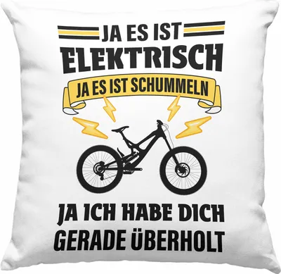 Produktbild von Trendation - Elektrofahrrad E-Bike Deko-Kissen mit Füllung 40x40 mit Spruch Geschenk Ebike Lustige Geschenke  Deko-Kissen mit Füllung 40x40 (Rosa)