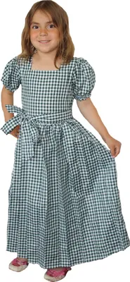Produktbild von Mädchen Kinder Dirndl Mädchendirndl Kleid Grün/weiß kariert, Größe:134
