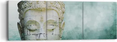 Produktbild von Bild auf Leinwand - Leinwandbild - 3 Teile - Buddha Grafik Türkis - 90x30cm - Wand Bild - Wanddeko - Wandbilder - Leinwanddruck - Bilder - Wanddekoration - Leinwand bilder - Wandbild - CA90x30-4342