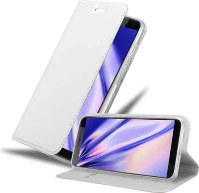 Produktbild von Cadorabo Handyhülle für HTC Desire 12 Schutz Hülle in Silber Cover Etui Book Case Booklet