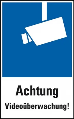 Produktbild von Dreifke® Aufkleber I Hinweis-Kombischild Achtung Videoüberwachung!, Folie, se...