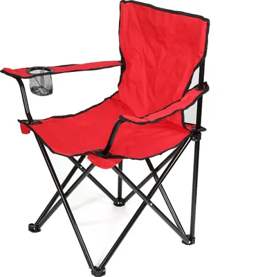 Image de WYCTIN Chaise de camping pliante avec porte-boisson et accoudoir rouge léger