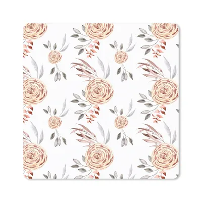 Produktbild von MuchoWow® Mauspad Mousepad Rosen - Gold - Weiß 30x30 cm - Mousepads - Maus Mat - Pad - Mausunterlage - Gaming