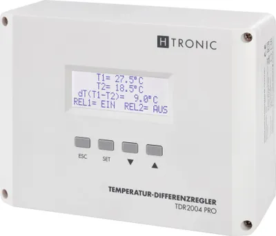 Produktbild von H-TRONIC Temperatur-Differenzregler TDR2004 pro, weiß