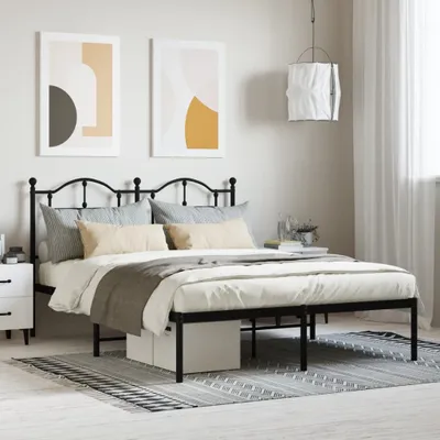 Obrázok produktu pre Maison Exclusive - Rám postele s čelom z kovu, čierny, 140 x 190 cm