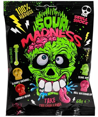 Immagine prodotto di Sour Madness 60 g Black Extrasaure Caramelle
