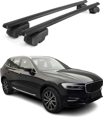 Immagine prodotto di Barre portatutto trasversali per Volvo XC60 2017-2021 in alluminio nero con omologazione ABE