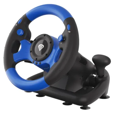 Produktbild von GENESIS Seaborg 350, Lenkrad + Pedale, Nintendo Switch, PC, PlayStation 4, Playstation 3, Xbox 360, Xbox One, Xbox Series S, Xbox Series X, 180°, Kabelgebunden, USB, USB Typ-A