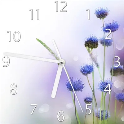 Produktbild von Wallario Design Wanduhr Abstrakte lila Blume aus Echtglas, Größe 20 x 20 cm