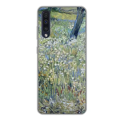 Produktbild von MuchoWow® Handyhülle Schutzhülle Hülle für Samsung Galaxy A50 Baumstämme im Gras - Vincent van Gogh Silikon Softcase Handy Hülle - Mobiltelefonhülle