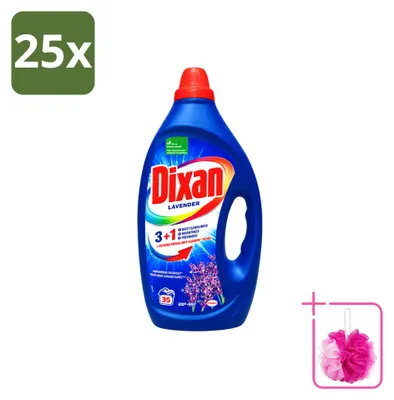 Produktbild von 25 x Dixan Flüssigwaschmittel mit Fleckentferner - Lavendel - für Weißes und Buntes - Sparpackung - 25 Stücke