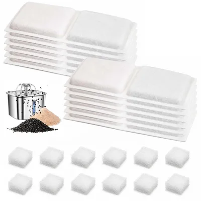 Productafbeelding van Katzenbrunnen filtersysteem: 12 actieve koolfilters + 12 sponsfilters voor Pliera W01SP 3.2L