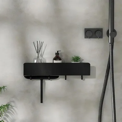 Immagine prodotto di Ibenzoa® Porta sapone da doccia in acciaio inossidabile, 30 x 9 x 6 cm, senza foratura, capacità fino a 9 kg, 4 ganci, fessure di scarico, colore bianco ghiaccio/nero ossidiana